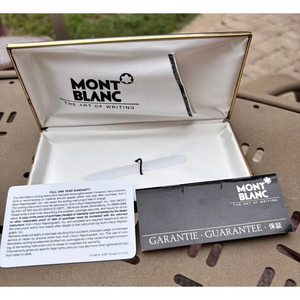 Vtg Montblanc Meisterstuck 144 Pen Box Only Case W/ Papers Warranty MB144